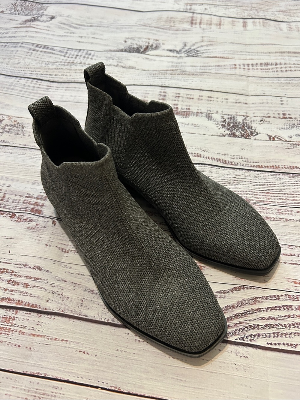 Vivaia Square Toe Water Repellent Grey Knit Ryan Pro Ankle Boots